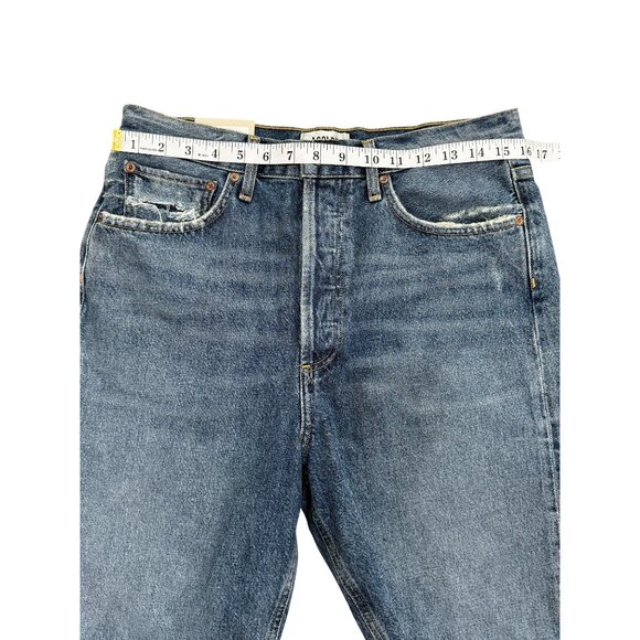 Agolde 90s Mid-Rise Loose Short Precision Blue Denim Cutoff Womens Size 28 NEW - Picture 9 of 9